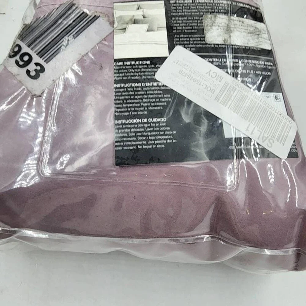 Lauren Ralph Lauren Spencer Solid Sateen 4 pcs Sheet Set King Deep Lavender